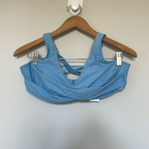 Cupshe Gathered Front Cross Strap Bikini Top Sz L NWT